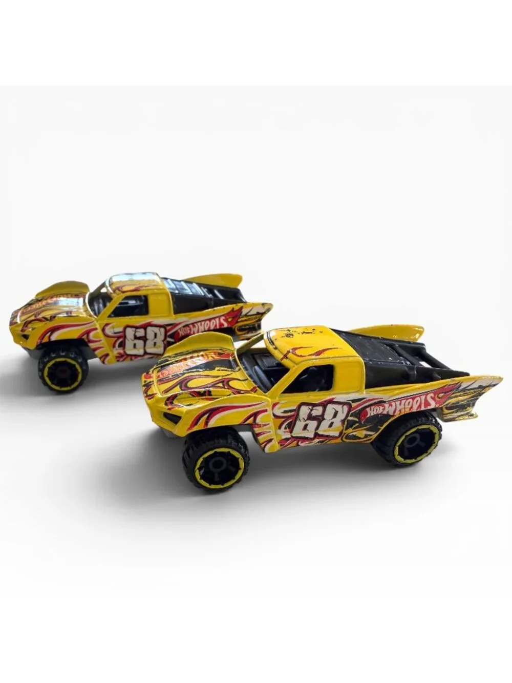 2013 Hot Wheels Team Hit Wheels Baja Truck Yellow  HW Off Road Track Set of 2